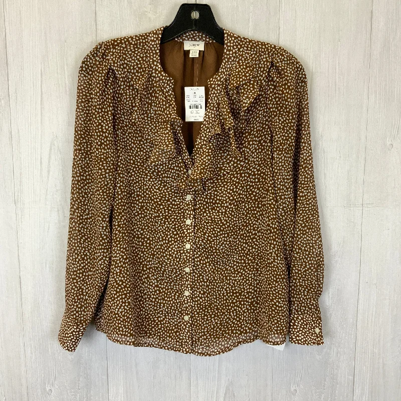Discount Days Top Long Sleeve By J. Crew In Brown, Size: Xxs