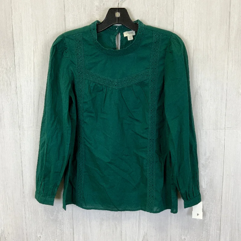 Price Smash Top Long Sleeve By J. Crew In Green, Size: Xxs