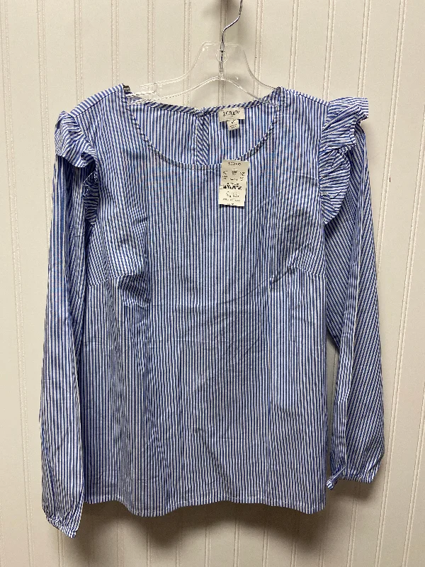Price Drop Top Long Sleeve By J. Crew In Striped Pattern, Size: M