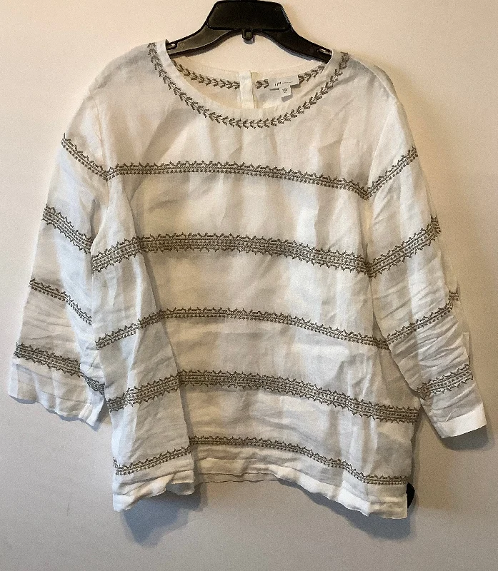 Act Fast Top Long Sleeve By J. Jill In White, Size: Xl