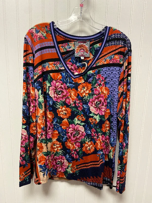 Extra Savings Top Long Sleeve By Johnny Was In Blue, Size: Xl