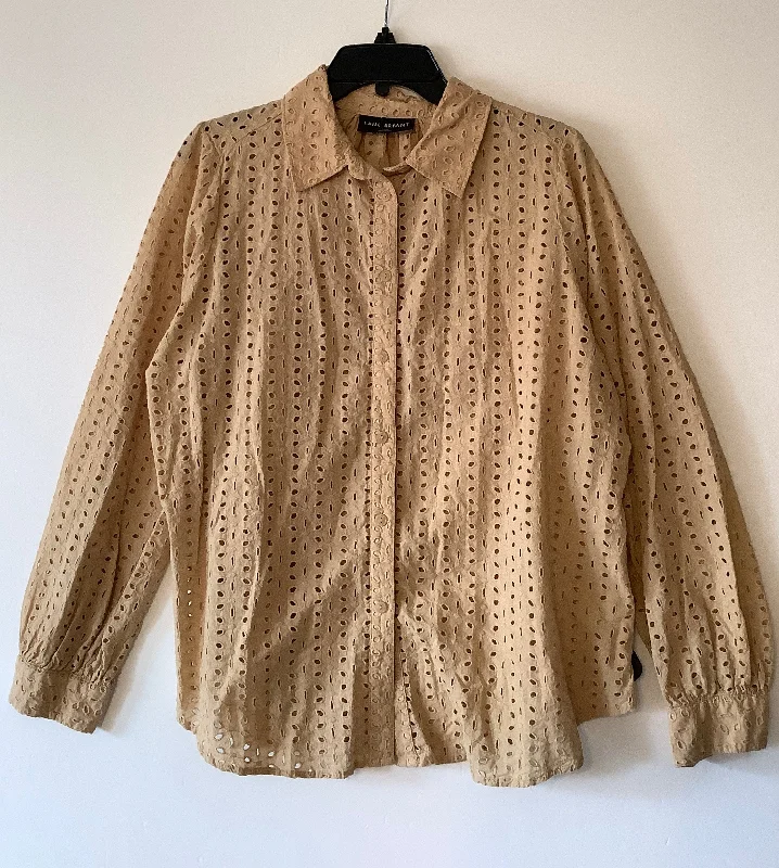 Online Only Top Long Sleeve By Lane Bryant In Tan, Size: Xl