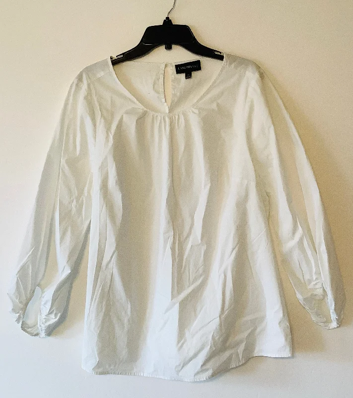 Markdowns Top Long Sleeve By Lane Bryant In White, Size: L