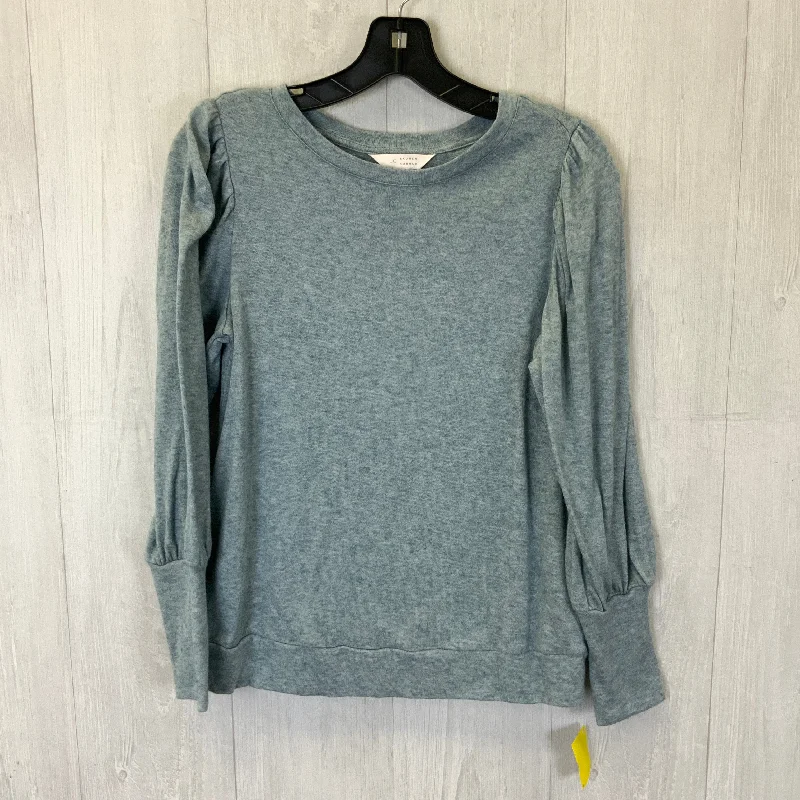 Discount Mania Top Long Sleeve By Lc Lauren Conrad In Aqua, Size: M