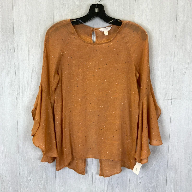 Epic Deals Top Long Sleeve By Lc Lauren Conrad In Orange, Size: Xs