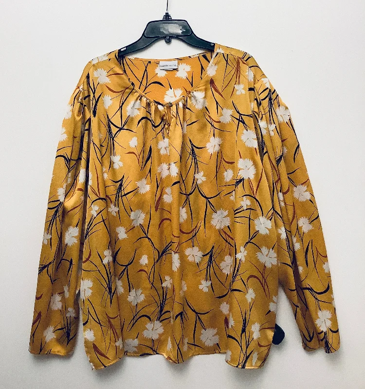 Reduced Prices Top Long Sleeve By Liz Claiborne In Floral Print, Size: 3x