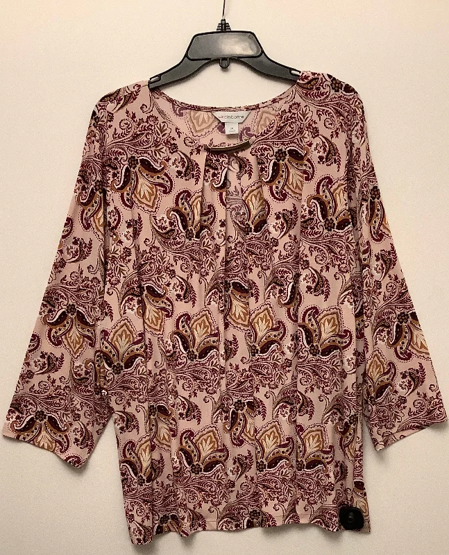 Exclusive Preview Top Long Sleeve By Liz Claiborne In Multi-colored, Size: 3x