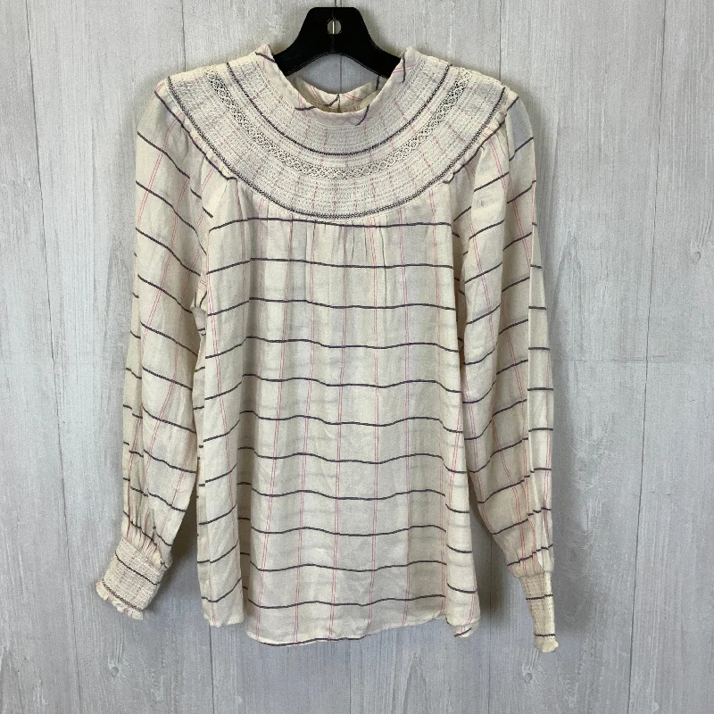 Warehouse Sale Top Long Sleeve By Loft In Cream, Size: Xxs