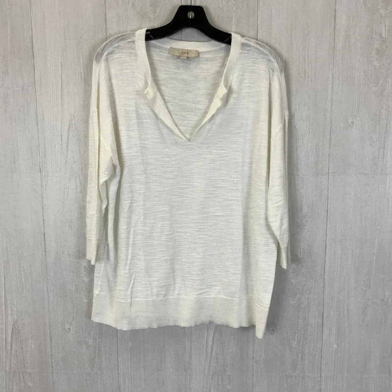 Deal Zone Top Long Sleeve By Loft In White, Size: M