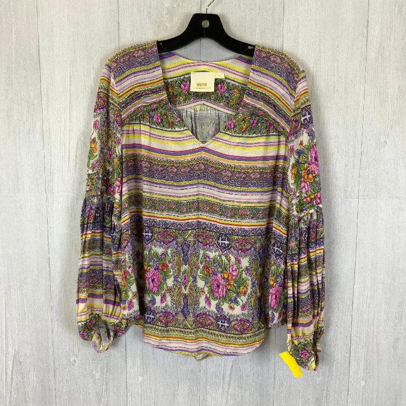 Quick Sale Top Long Sleeve By Maeve In Multi-colored, Size: S