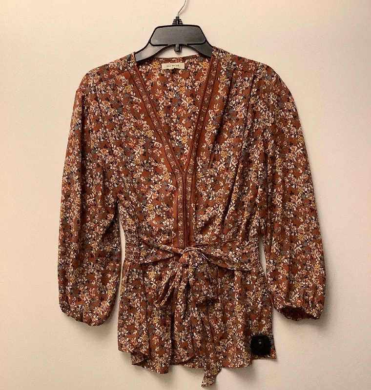 Deal Dash Top Long Sleeve By Max Studio In Orange, Size: M