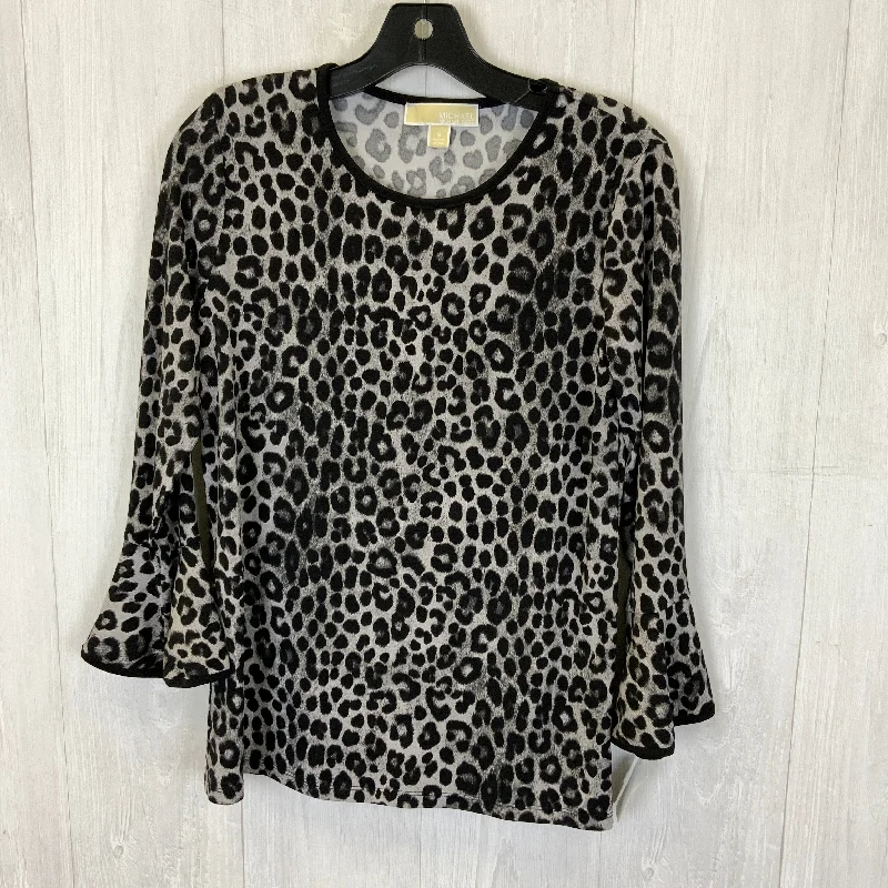 Closeout Sale Top Long Sleeve By Michael By Michael Kors In Animal Print, Size: S
