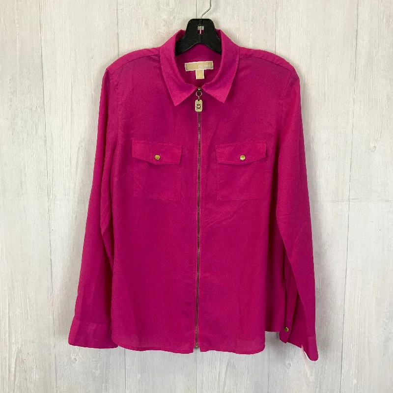 Savings Alert Top Long Sleeve By Michael By Michael Kors In Pink, Size: L