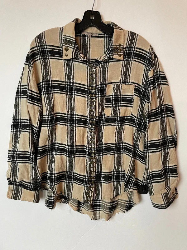 Massive Deals Top Long Sleeve By Miss Me In Black & Tan, Size: S