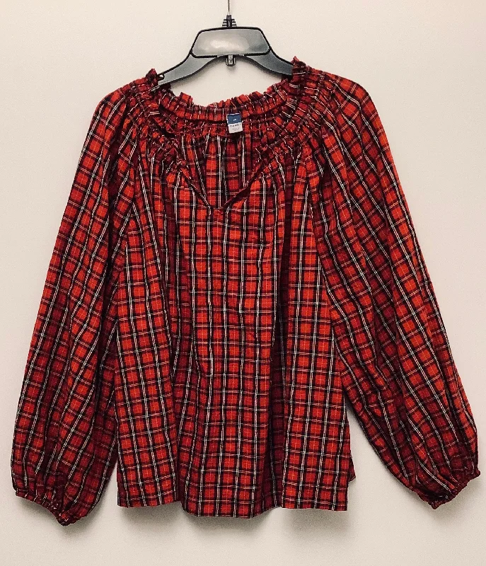 Factory Direct Sale Top Long Sleeve By Old Navy In Red, Size: 3x