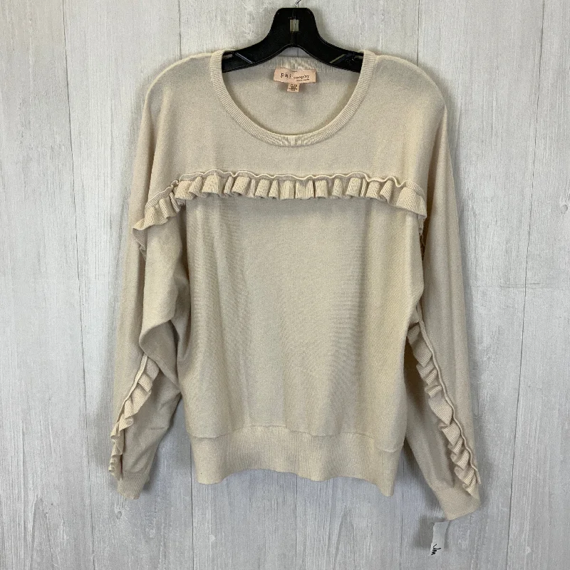 Stock Clearance Top Long Sleeve By Philosophy In Cream, Size: Xl