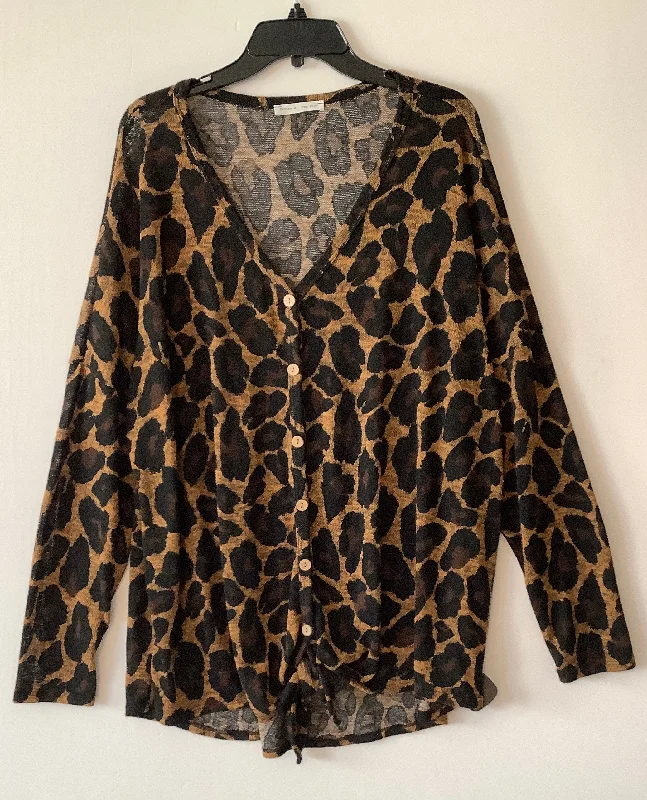 Major Savings Top Long Sleeve By Reborn J In Animal Print, Size: 3x