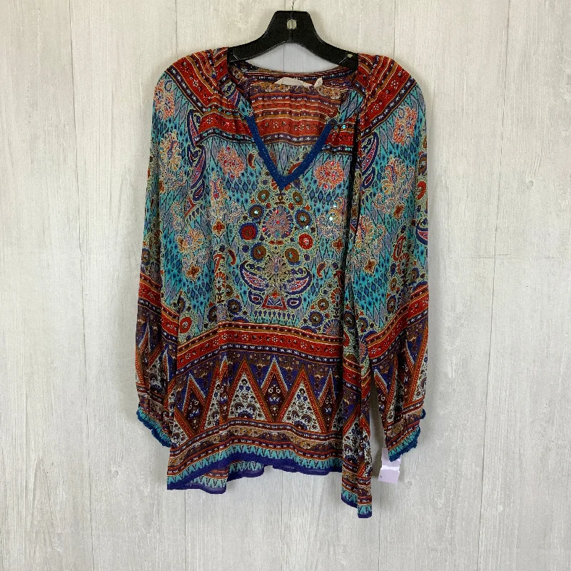 New Markdowns Top Long Sleeve By Soft Surroundings In Multi-colored, Size: S