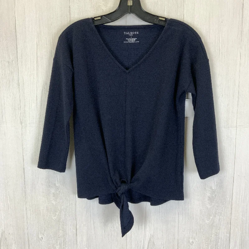 Reduced Prices Top Long Sleeve By Talbots In Navy, Size: S