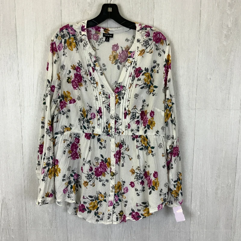Bargain Prices Top Long Sleeve By Torrid In Floral Print, Size: 2x