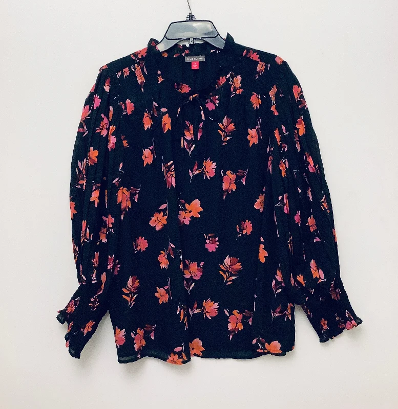 Overstock Top Long Sleeve By Vince Camuto In Black, Size: 2x
