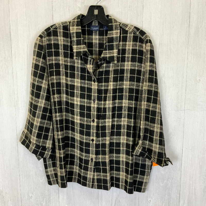 Epic Deals Top Long Sleeve By West Bound In Black Cream, Size: Xl