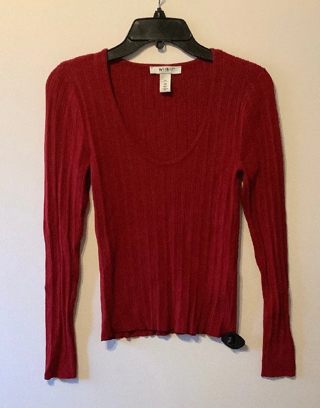 Quick Sale Top Long Sleeve By White House Black Market In Red, Size: M