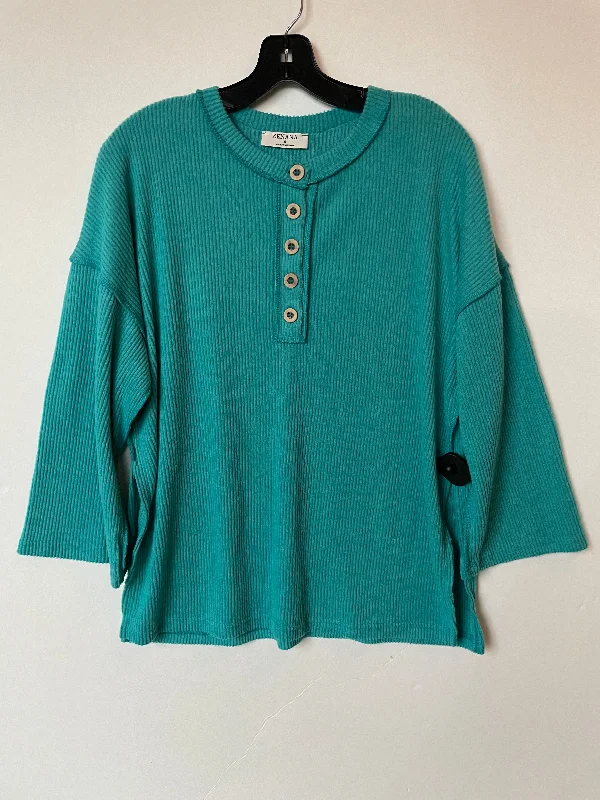 Online Only Top Long Sleeve By Zenana Outfitters In Blue, Size: S