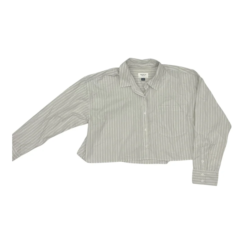 Final Sale Top Ls By American Eagle In Cream, Size:L