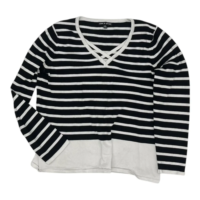 Holiday Sale Top Ls By Cable And Gauge In Black & White, Size:L