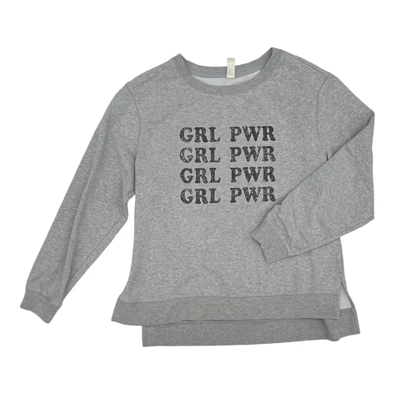 Discount Extravaganza Top Ls By Green Tea In Grey, Size:Xl
