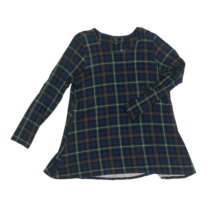 Great Deals Top Ls By Intro In Plaid Pattern, Size:L