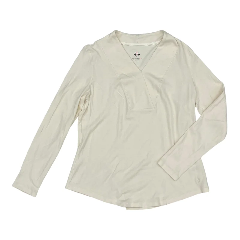 Weekend Deal Top Ls By Isaac Mizrahi Live Qvc In Cream, Size:L