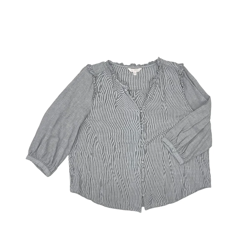 Deal Dash Top Ls By Lc Lauren Conrad In Blue, Size:2X