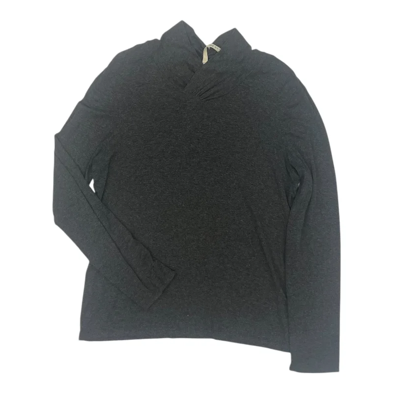 Deal Mania Top Ls By Leo And Nicole In Grey, Size:L