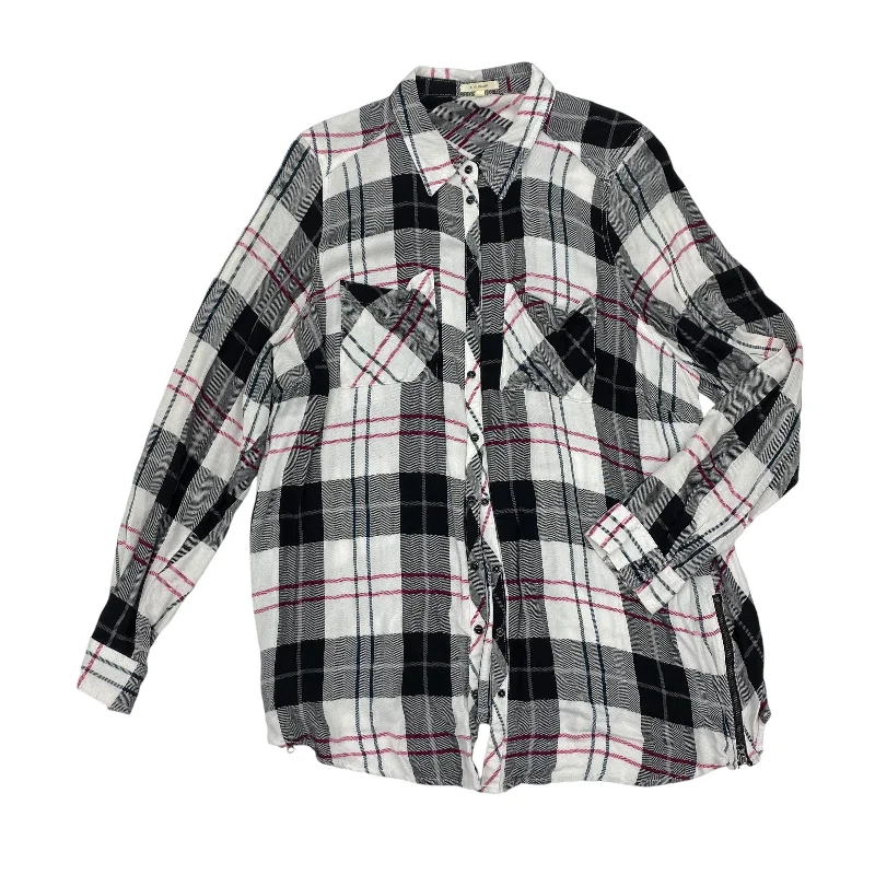 Quick Sale Top Ls By Maurices In Black & White, Size:2X