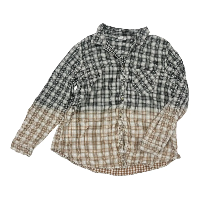 Markdowns Top Ls By Maurices In Plaid Pattern, Size:2X