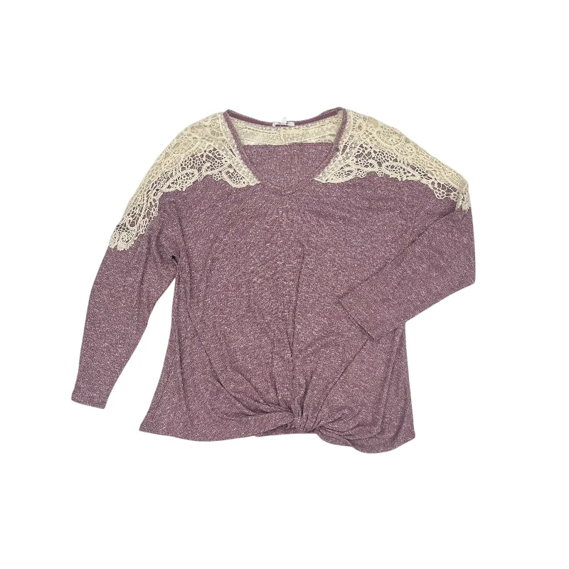 Limited Availability Top Ls By Maurices In Purple, Size:1X