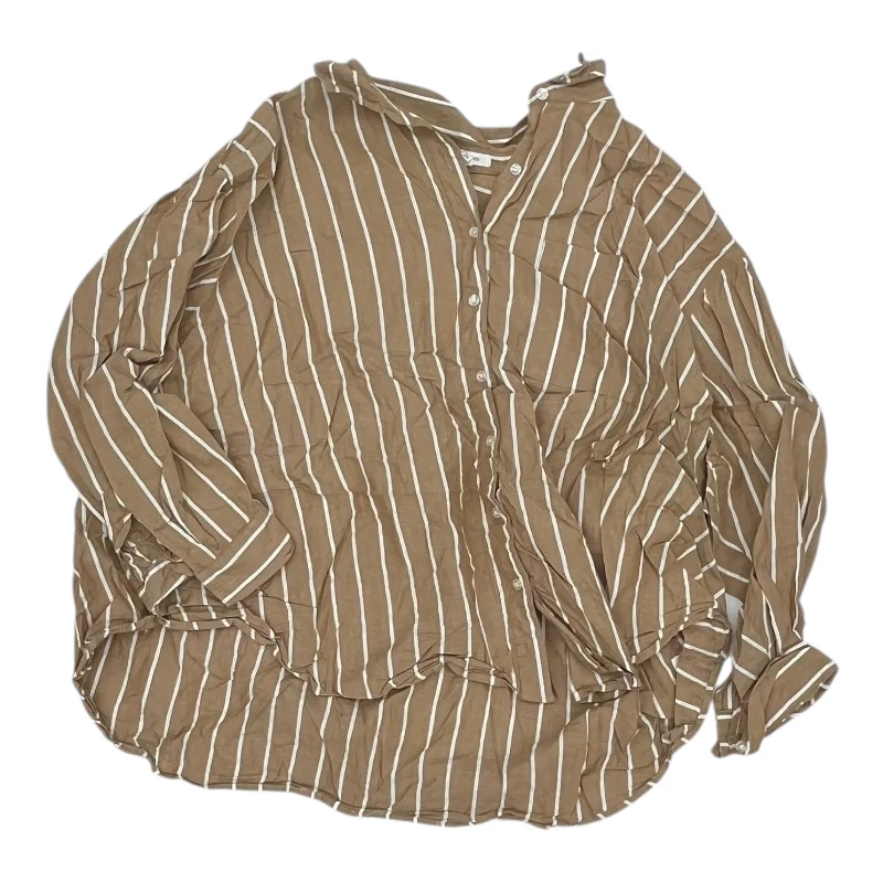 While Supplies Last Top Ls By Maurices In Tan, Size:3X