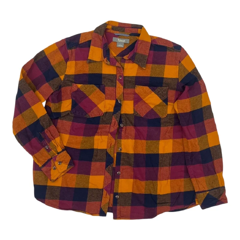 Shop and Save Top Ls By Natural Reflections In Plaid Pattern, Size:L
