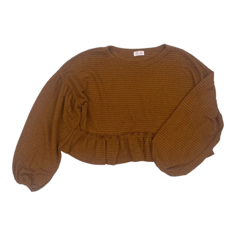Special Discount Top Ls By Pink Lily In Brown, Size:S