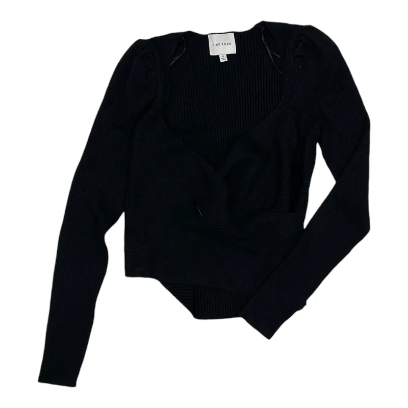 Super Deal Top Ls By Pink Rose In Black, Size:M