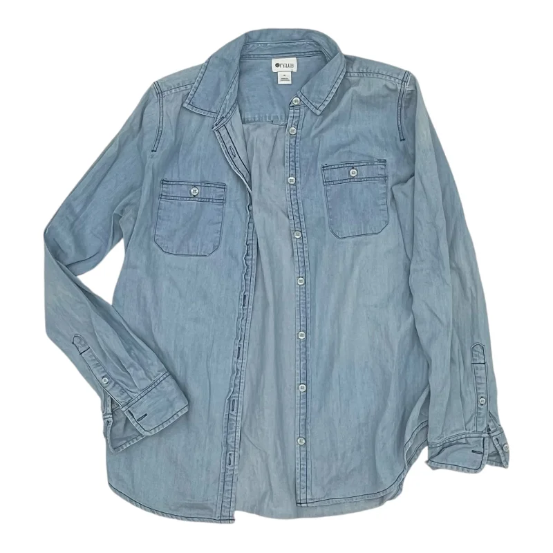 Huge Discounts Top Ls By Stylus In Blue Denim, Size:M