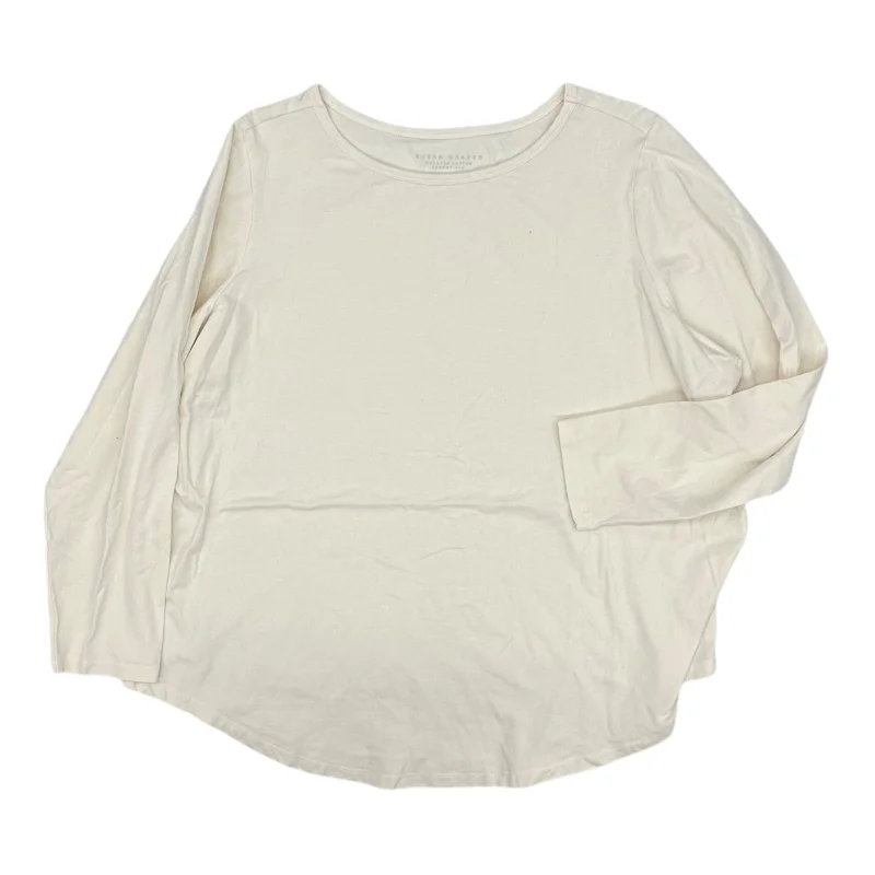Special Buy Top Ls By Susan Graver In Cream, Size:1X