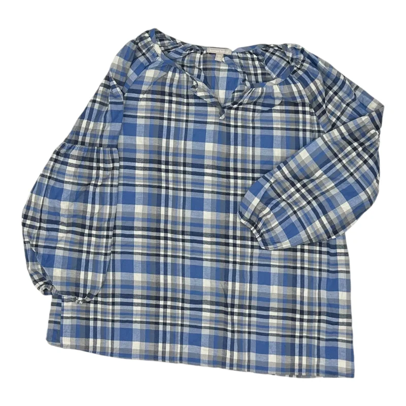 Exclusive Offers Top Ls By Woman Within In Blue & White, Size:1X