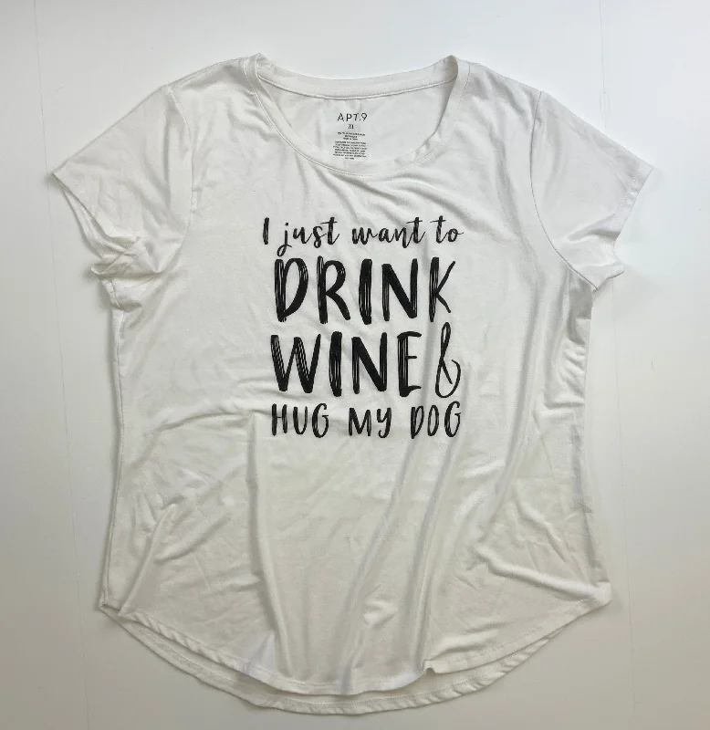Special Price Top Short Sleeve Basic By Apt 9 In White, Size: Xl