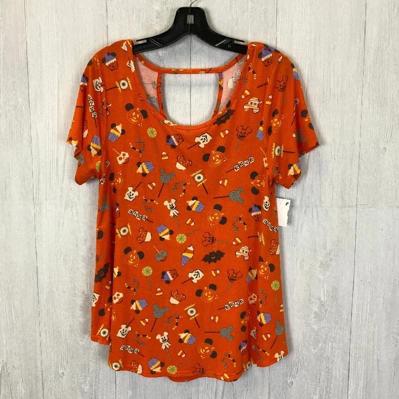 Price Reduction Top Short Sleeve Basic By Disney Store In Orange, Size: M