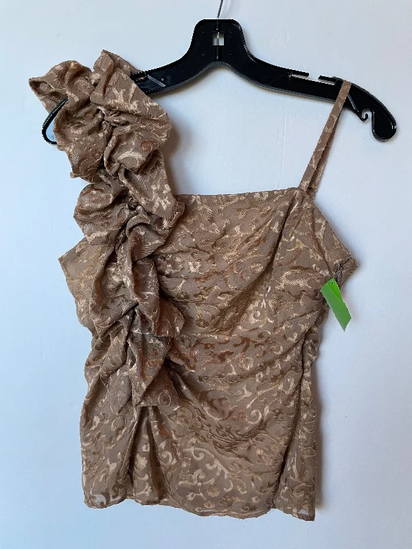 TIME-Limited Offer Top Short Sleeve By Arden B In Tan, Size: S