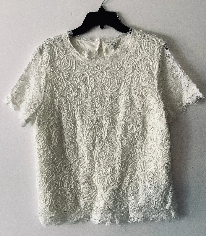Year-End Sale Top Short Sleeve By Cato In Ivory, Size: Xl