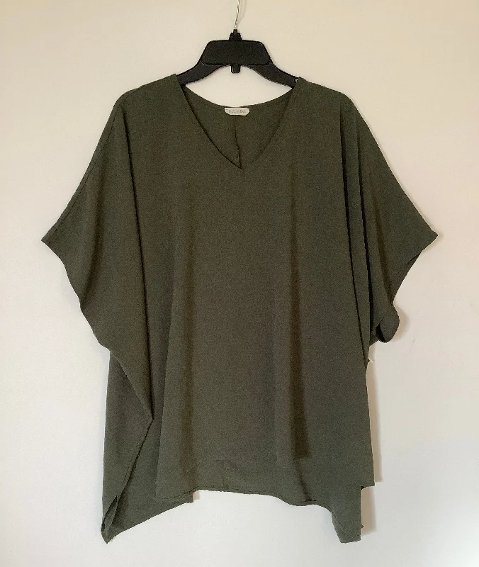 Shop and Save Top Short Sleeve By Cotton Bleu In Green, Size: 2x
